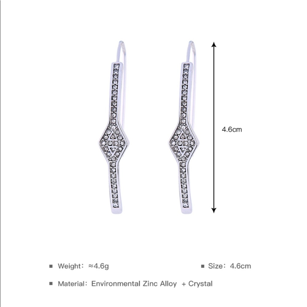 Crystal Open hoop Earrings - Picture 6 of 8